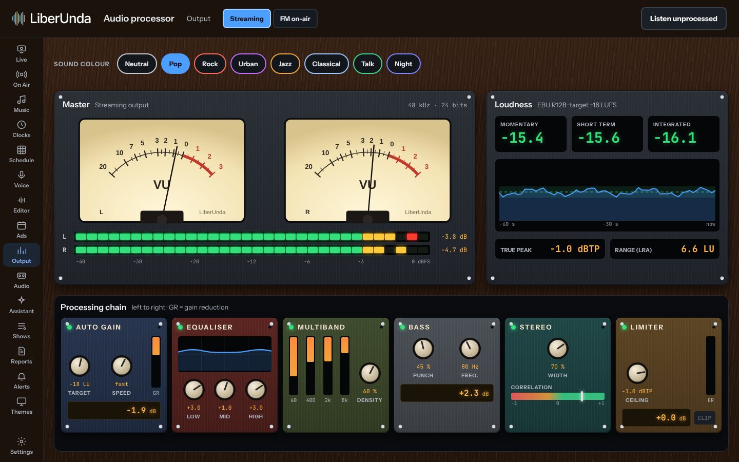 Audio processor in the Vintage tube skin